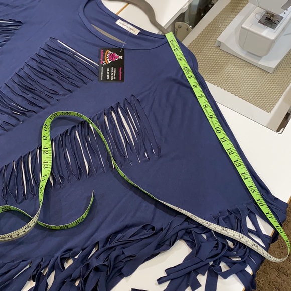 Vocal Denim Blue Laser Cut Poncho very unique - Picture 11 of 11